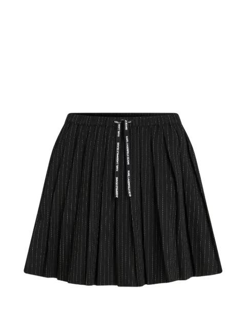 pinstripe pleated mini skirt by KARL LAGERFELD JEANS