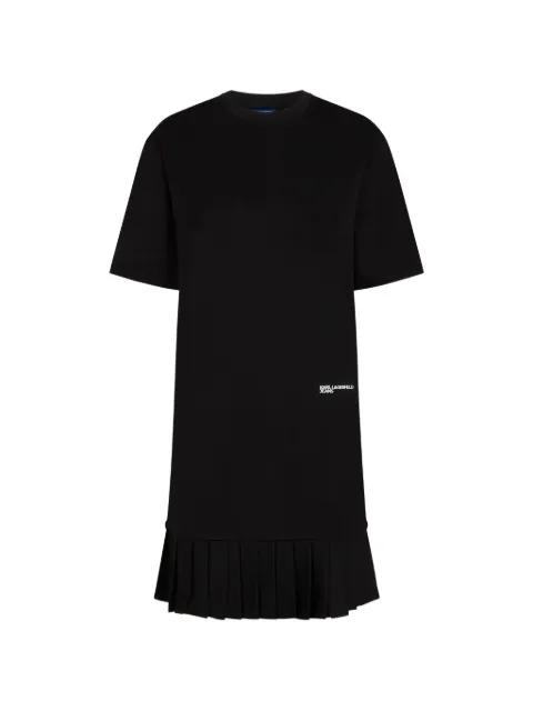 pleated-hem short-sleeve mini dress by KARL LAGERFELD JEANS
