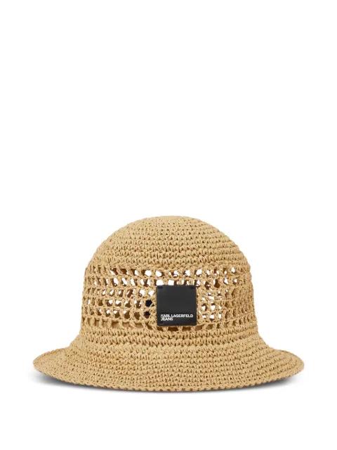 raffia bucket hat by KARL LAGERFELD JEANS