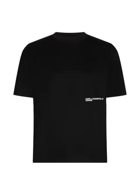 regular‑fit flocked-floral T-shirt by KARL LAGERFELD JEANS