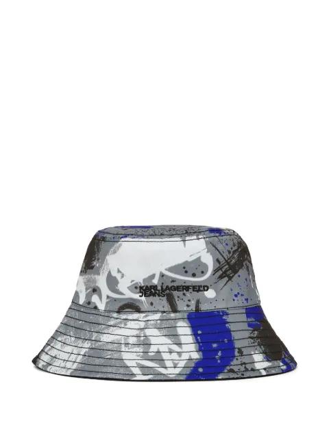 reversible graffiti bucket hat by KARL LAGERFELD JEANS