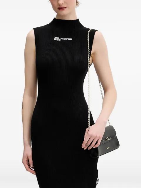 ribbed fitted-cut midi dress by KARL LAGERFELD JEANS