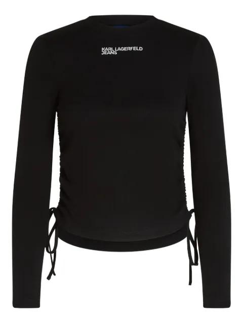 ruched ribbed top by KARL LAGERFELD JEANS