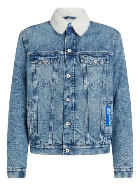 shearling-collar denim jacket by KARL LAGERFELD JEANS