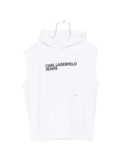 sleeveless logo-print hoodie by KARL LAGERFELD JEANS
