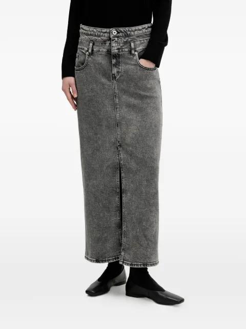 slit-detail denim maxi skirt by KARL LAGERFELD JEANS