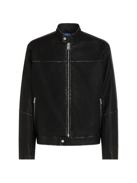 slogan-print distressed jacket by KARL LAGERFELD JEANS