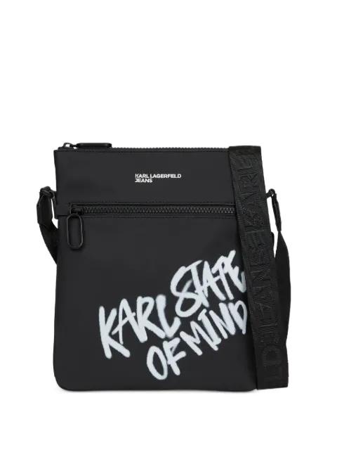 slogan-print messenger bag by KARL LAGERFELD JEANS