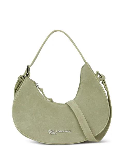 suede crescent shoulder bag by KARL LAGERFELD JEANS
