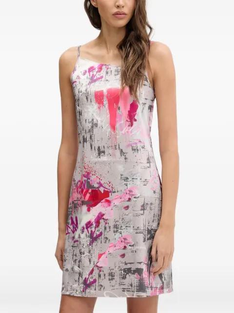 tie-back printed mini dress by KARL LAGERFELD JEANS