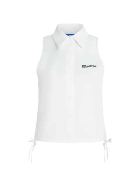 tie-detail sleeveless blouse by KARL LAGERFELD JEANS