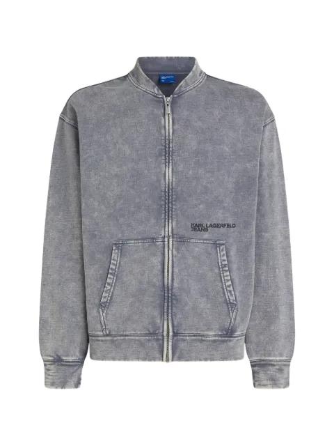 washed-finish zip-fastening jacket by KARL LAGERFELD JEANS