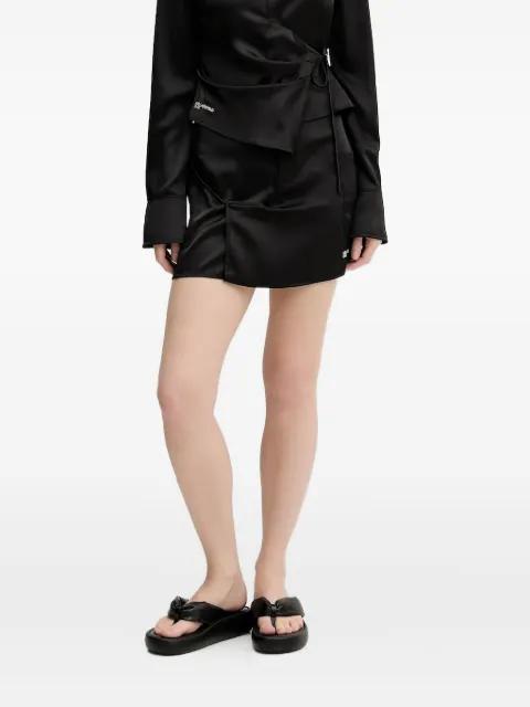 wrap-effect satin mini skirt by KARL LAGERFELD JEANS
