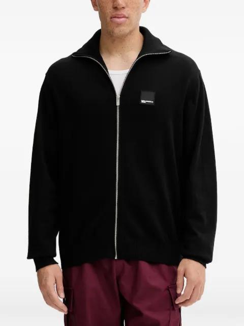 zip-up knitted cardigan by KARL LAGERFELD JEANS