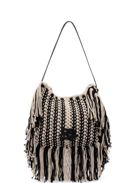 K/Autograph fringed-macramé shoulder bag by KARL LAGERFELD