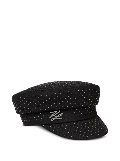 K/Autograph stud-embellished baker boy cap by KARL LAGERFELD