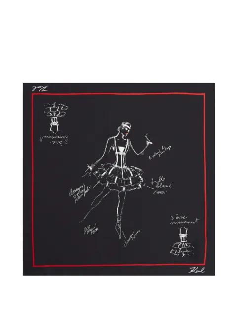 K/Ballet silk scarf by KARL LAGERFELD