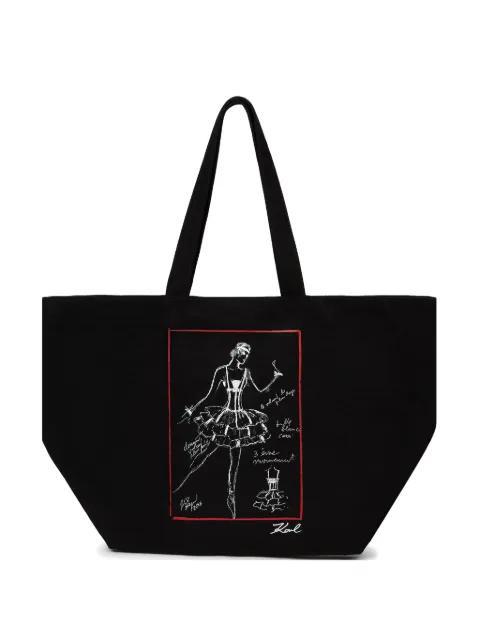 K/Ballet sketch-print tote bag by KARL LAGERFELD