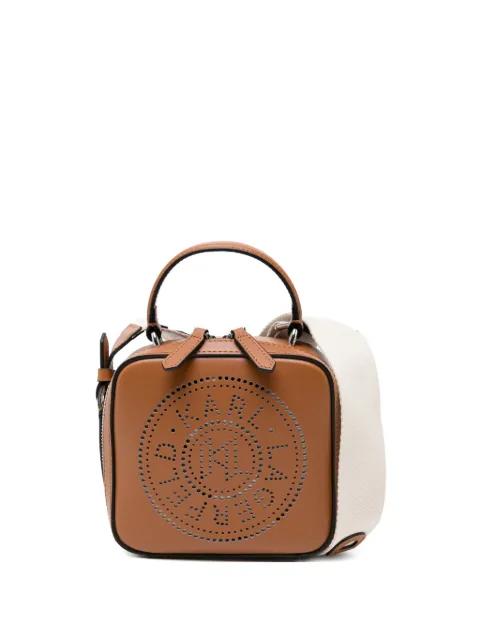 K/Circle perforated mini bag by KARL LAGERFELD