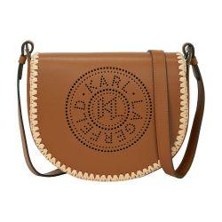 K/Circle perforated saddle bag by KARL LAGERFELD