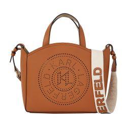 K/Circle perforated small tote bag by KARL LAGERFELD