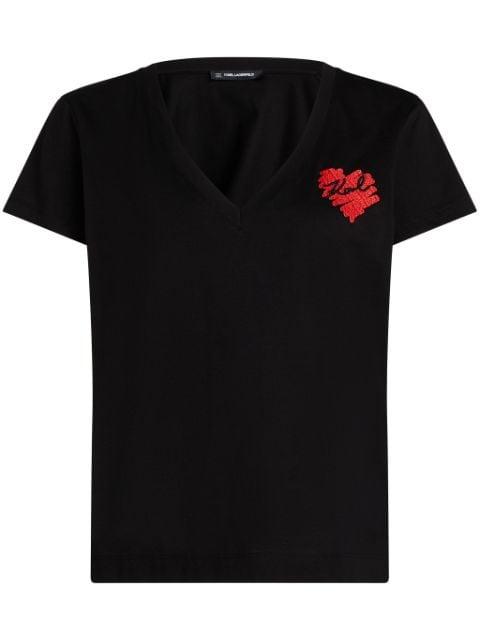 K/Heart cotton T-shirt by KARL LAGERFELD