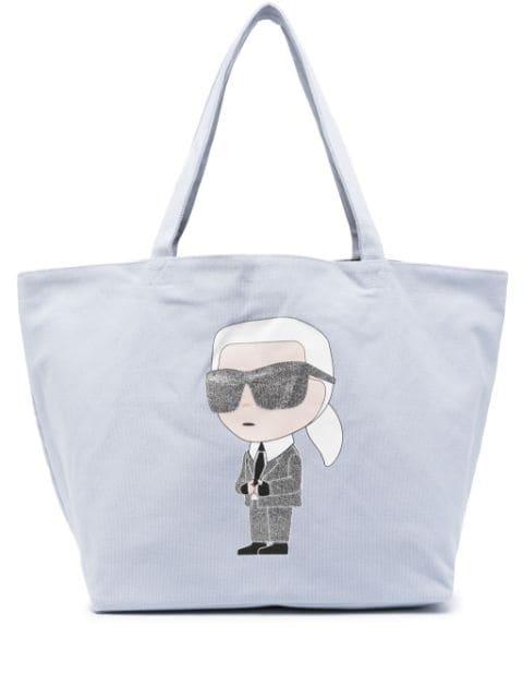 K/Ikonik 2.0 canvas tote bag by KARL LAGERFELD