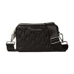K/Loom leather camera bag by KARL LAGERFELD