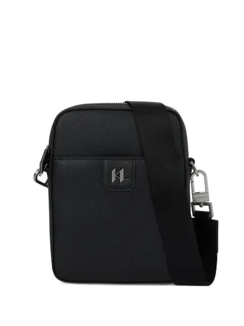 K/Monogram leather crossbody bag by KARL LAGERFELD