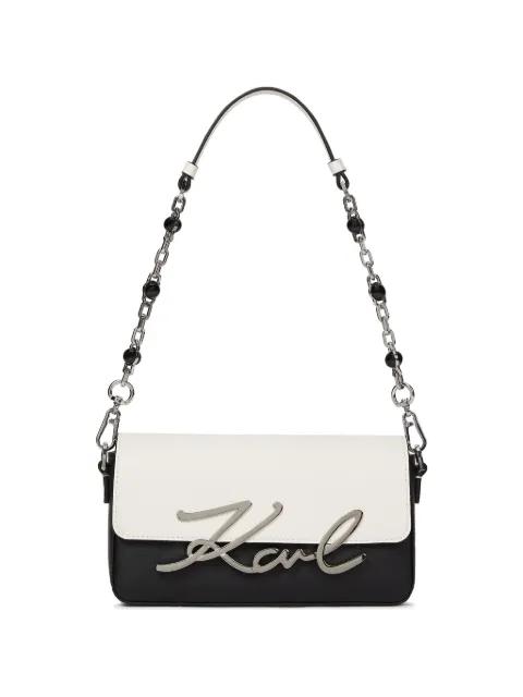 K/Signature bead-embellished shoulder bag by KARL LAGERFELD
