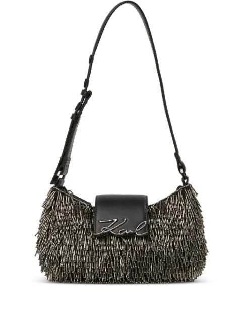 K/Signature beaded shoulder bag by KARL LAGERFELD