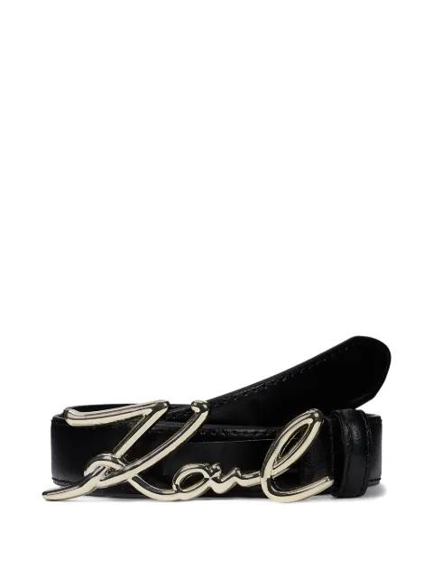 K/Signature leather belt by KARL LAGERFELD