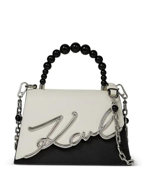 K/Signature pearl-embellished bag by KARL LAGERFELD