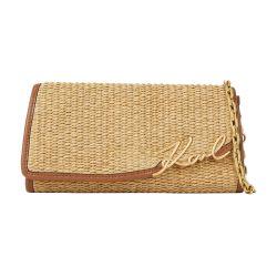 K/Signature raffia crossbody wallet by KARL LAGERFELD