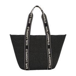 K/Signature small raffia beach by KARL LAGERFELD