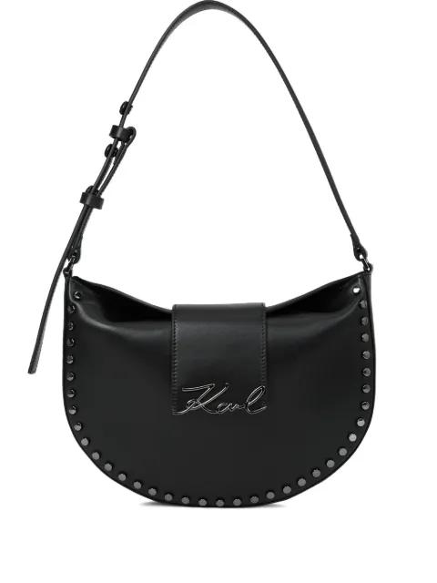 K/Signature stud-embellished shoulder bag by KARL LAGERFELD