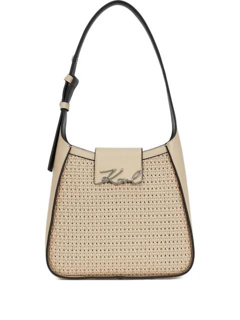 K/signature woven-detail shoulder bag by KARL LAGERFELD