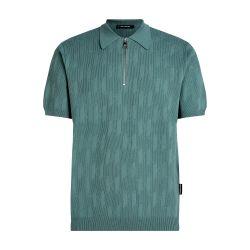KL Monogram zip-up polo shirt by KARL LAGERFELD
