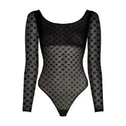 KL monogram long-sleeved mesh by KARL LAGERFELD