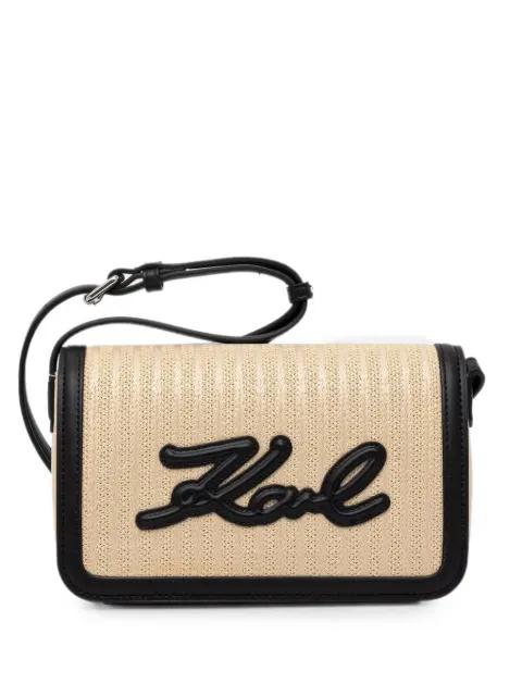 Karl Signature woven crossbody bag by KARL LAGERFELD