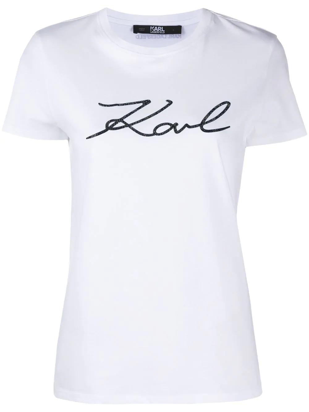 Karligraphy cotton T-shirt by KARL LAGERFELD