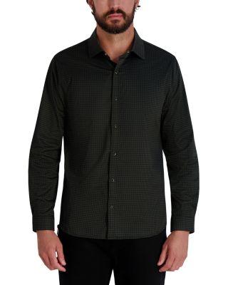 Long Sleeve Printed Button Front Shirt by KARL LAGERFELD