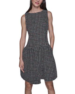 Mini Grid Nubby Dress by KARL LAGERFELD