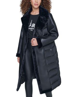 Mixed Media Puffer Coat by KARL LAGERFELD