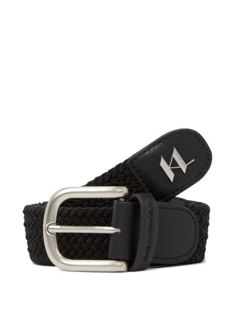 Monogram logo-plaque belt by KARL LAGERFELD