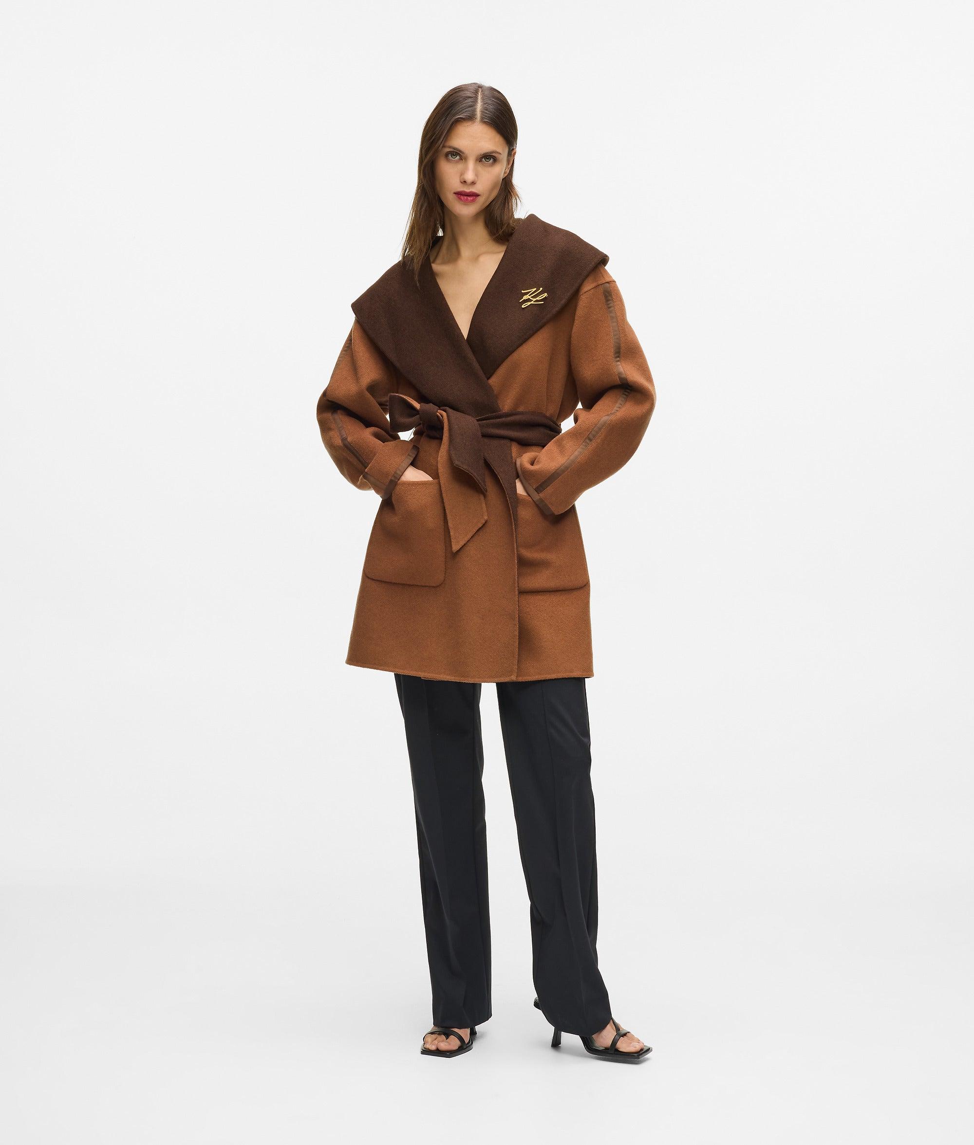 Reversible wool-blend coat by KARL LAGERFELD