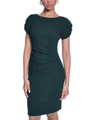 Ruched Sleeve Sheath Dress by KARL LAGERFELD
