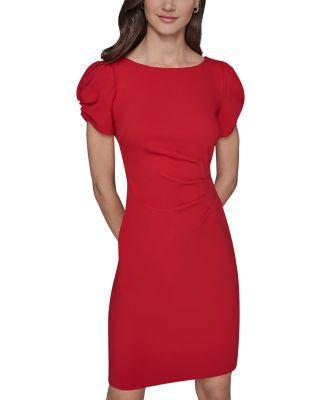 Ruched Sleeve Sheath Dress by KARL LAGERFELD