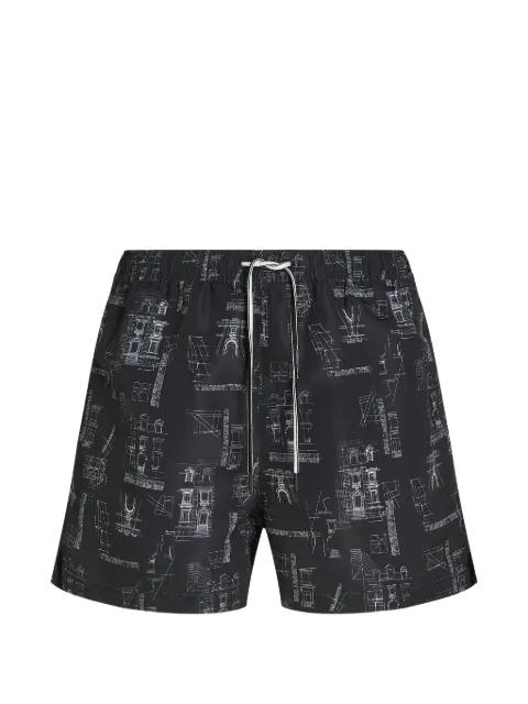 Rue St-Guillaume sketch swim shorts by KARL LAGERFELD