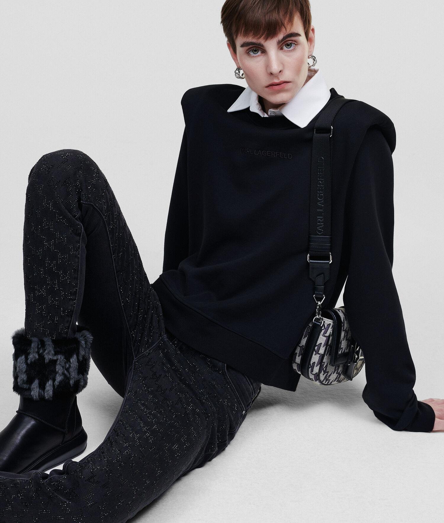 STRUCTURED SWEAT-SHIRT WITH DETACHABLE COLLAR by KARL LAGERFELD